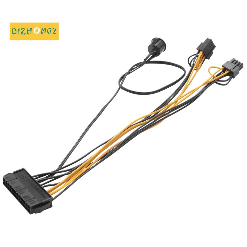 Dây cáp chuyển đổi nguồn 24Pin sang Dual 6+2 Pin 8 Pin 8 Pin với công tắc tắt mở PCIe 6Pin 8Pin 24 Pin