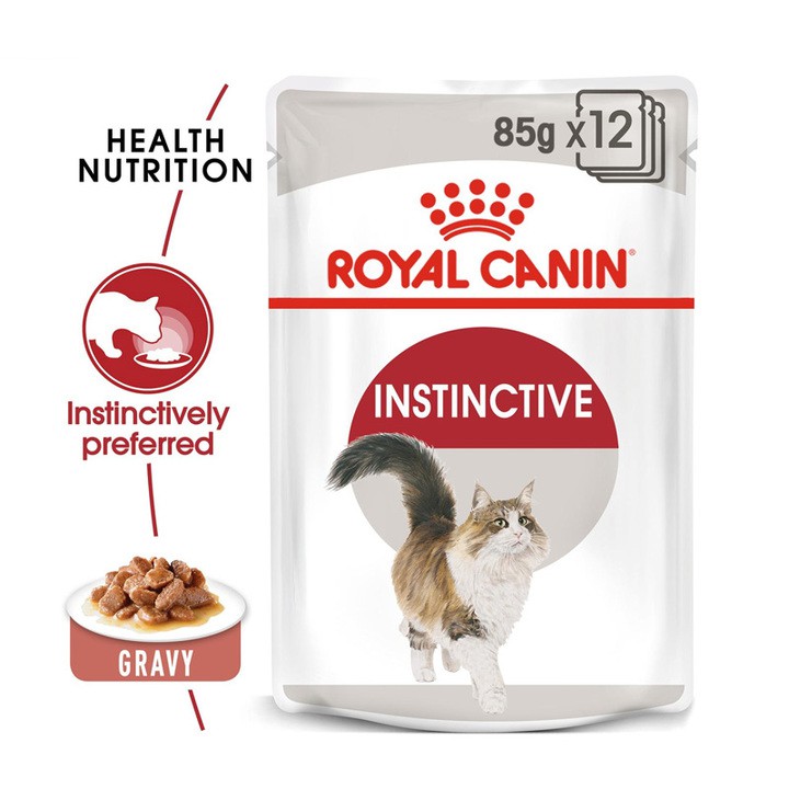 Hộp 12 gói Thức ăn Pate cho mèo trưởng thành Royal Canin Instinctive gói 85gr