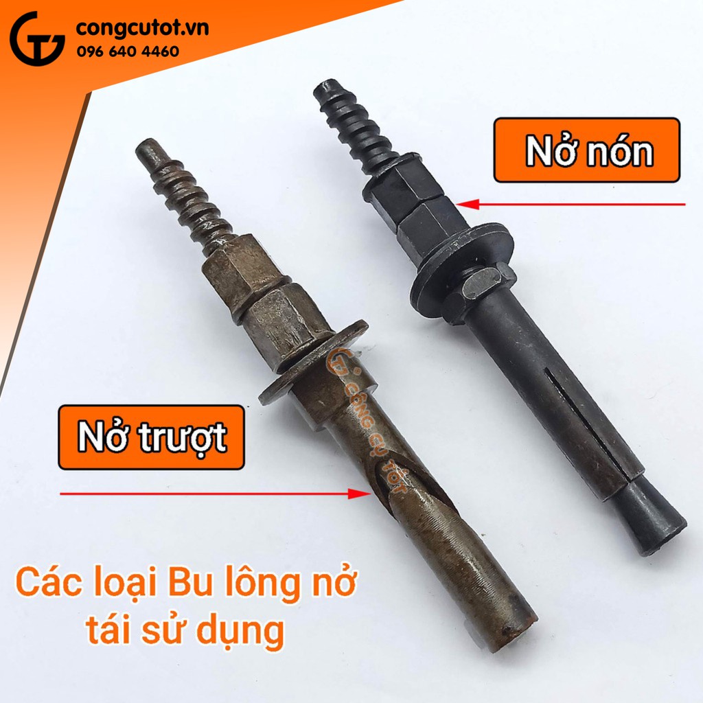 Bu lông nở nón 3 cánh đàn hồi M11 tái sử dụng 100 lần