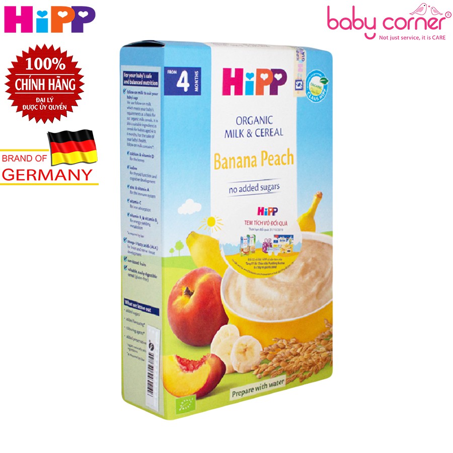 [Date T12/2022] Bột Ăn Dặm HiPP Banana Peach - Chuối Đào Cho Bé Từ 4 Tháng