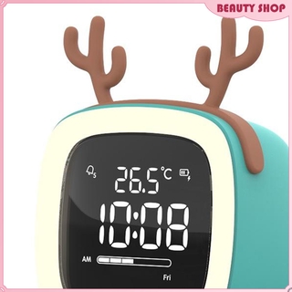 Cute Alarm Clocks for Kids Child , Bedside Digital Clock LED Display Adjustable Screen Brightness, Snooze, Dual Alarms, USB Charger, 12/24H
