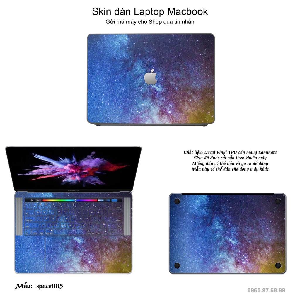 Skin dán Macbook mẫu không gian (đã cắt sẵn, inbox mã máy cho shop)