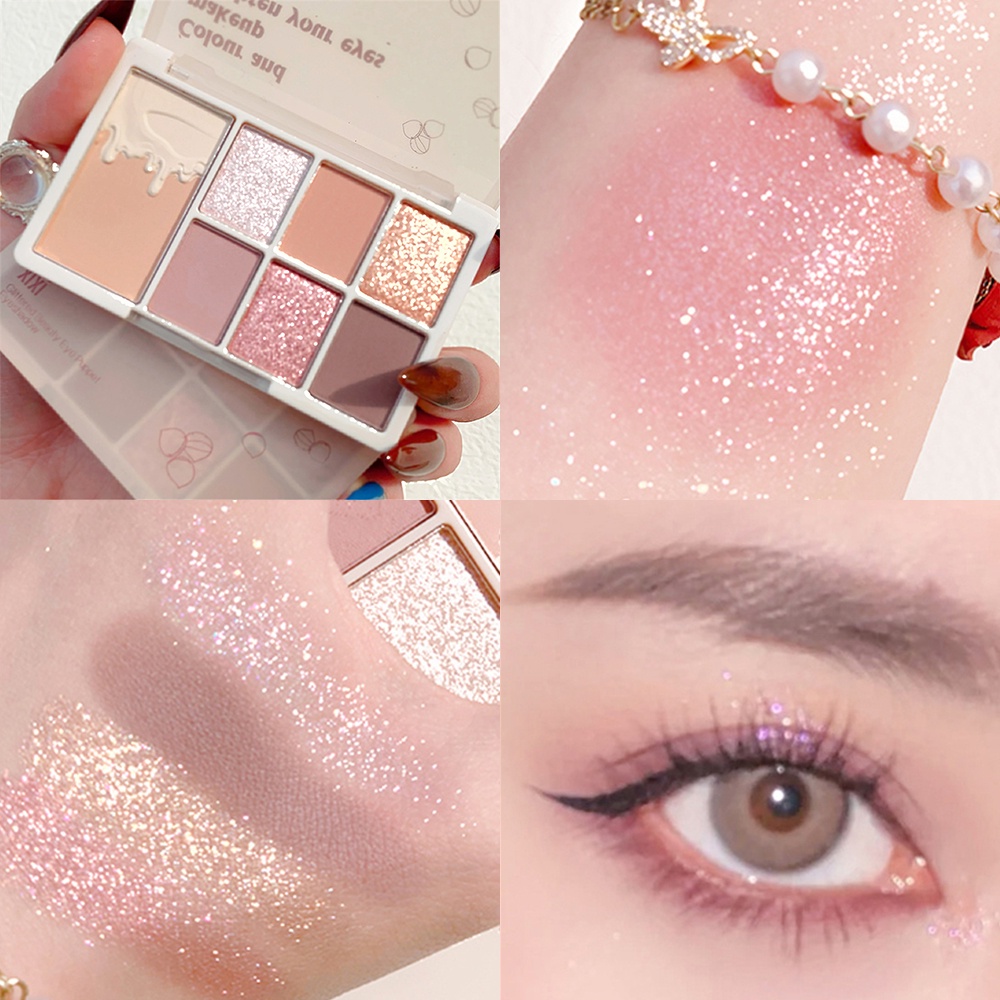 Bảng phấn mắt XIXI 7 màu tông lì và nhũ ngọc trai trang điểm lâu trôi | BigBuy360 - bigbuy360.vn