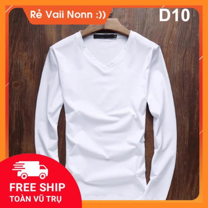 [Hot Sale ] Áo thun nam tay dài cổ tim nhiều màu - không nhăn mềm min thấm hút mồ hôi | BigBuy360 - bigbuy360.vn