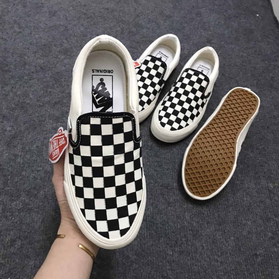 Giày sneaker vans caro slip on lười vài canvas đi học đi chơi nam nữ siêu hot | BigBuy360 - bigbuy360.vn