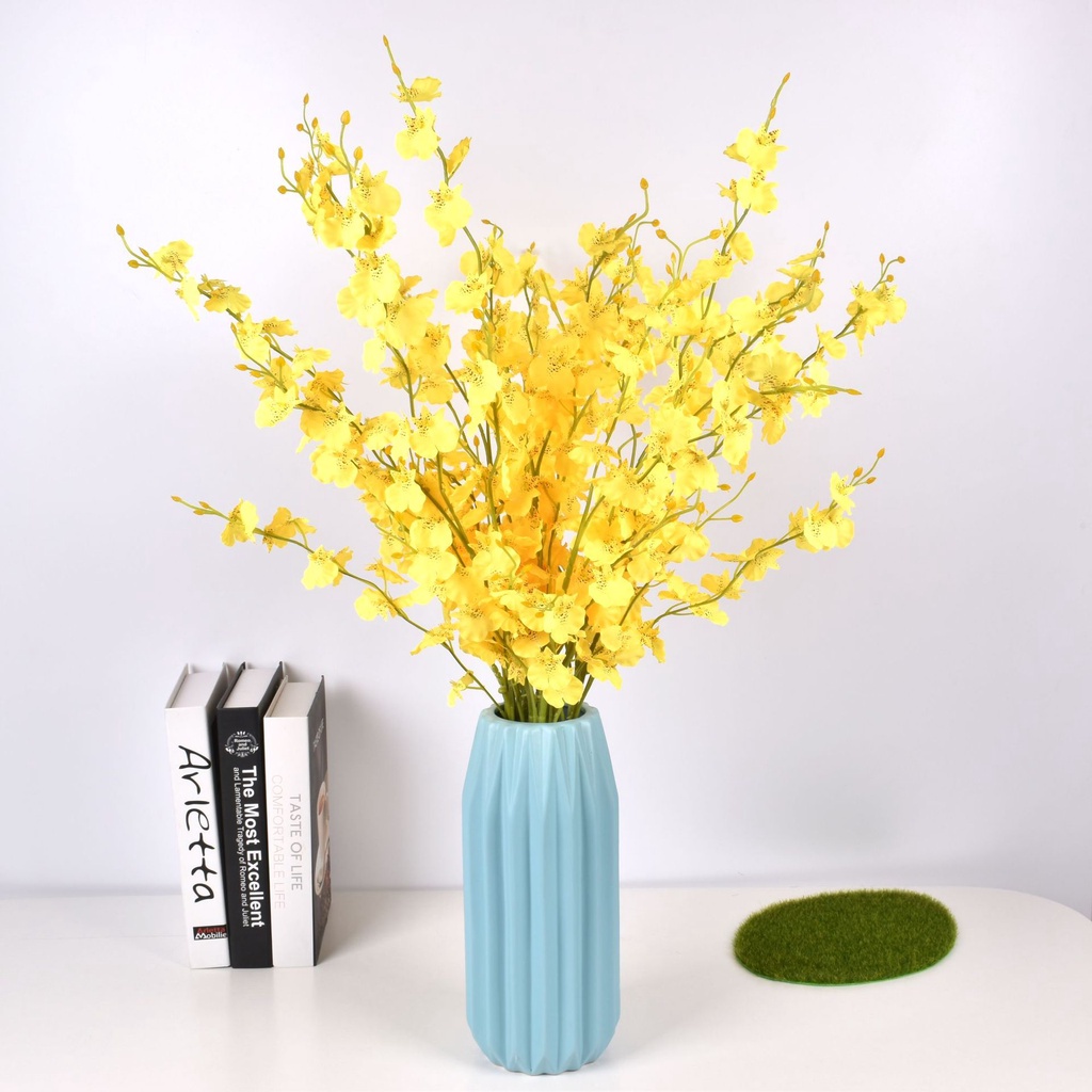 Hoa Lụa Trang Trí -⚡𝗛𝗼𝗮 𝗚𝗶𝗮̉ 𝗖𝗮𝗼 𝗖𝗮̂́𝗽⚡ Lan Vũ Nữ 1 Cành Dài 100cm 5 Nhánh Decor Trang Trí Nhà Cửa Ấm Áp