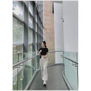 Áo croptop thun dây buộc eo, crop top thắt eo (Ảnh thật)