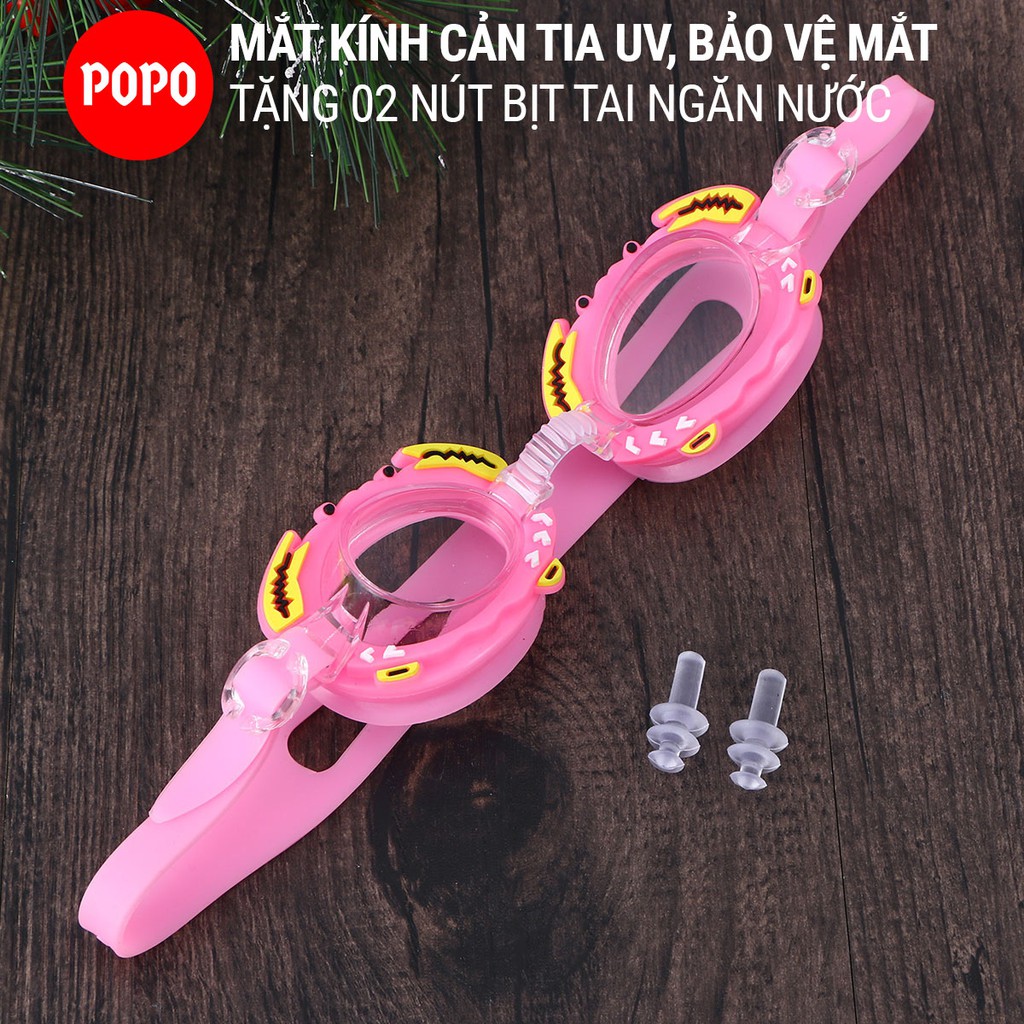 Kính bơi trẻ em Gogkid POPO cho bé từ 3 tuổi kèm mũ và bịt tai kẹp mũi cản tia UV, hạn chế sương mờ