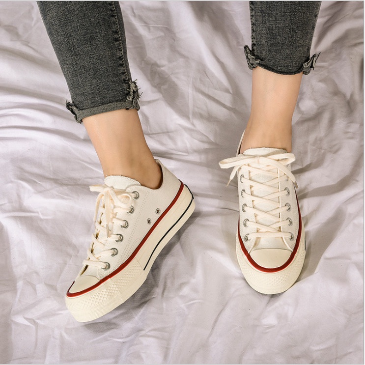 Giày C...V 1..9..7..0 Đế Dày 4cm Trắng+ Hồng + Đen Ảnh Thật