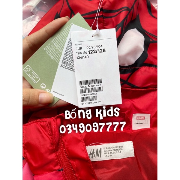 Áo Khoác Gió Bé Trai Siêu Nhân Nhện Đỏ HaM