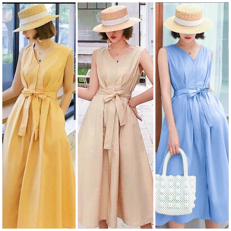 Đầm váy freesize sát nách 3 màu