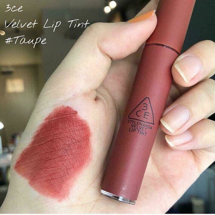 CAM KẾT CHUẨN AUTH- Son kem 3CE Velvet Lip Tint màu Taupe màu Đỏ Nâu siêu đẹp