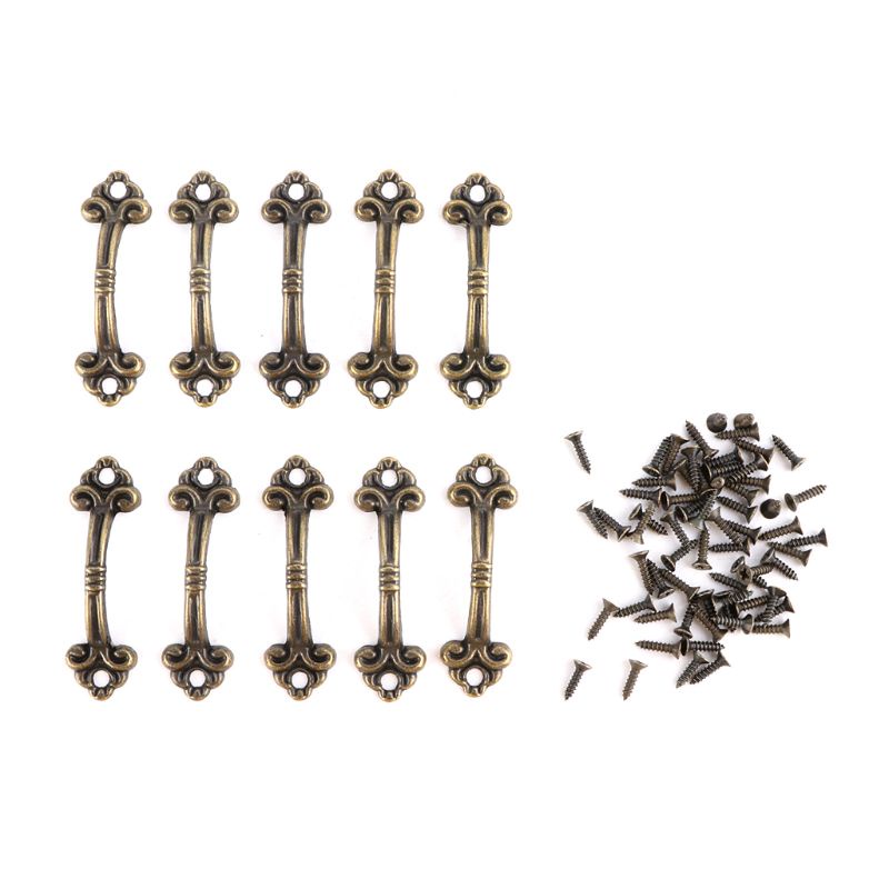 Set 10 Tay Nắm Ngăn Kéo Tủ Bằng Hợp Kim Kẽm Phong Cách Vintage