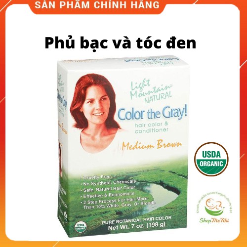 Bột nhuộm tóc hữu cơ Light Mountain 2 bước - Cho tóc đen và tóc bạc.