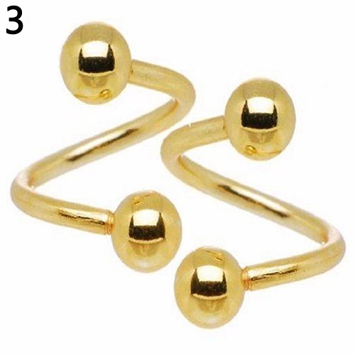 2 Khuyên Mũi Xoắn Ốc Bằng Thép Không Gỉ Cá Tính