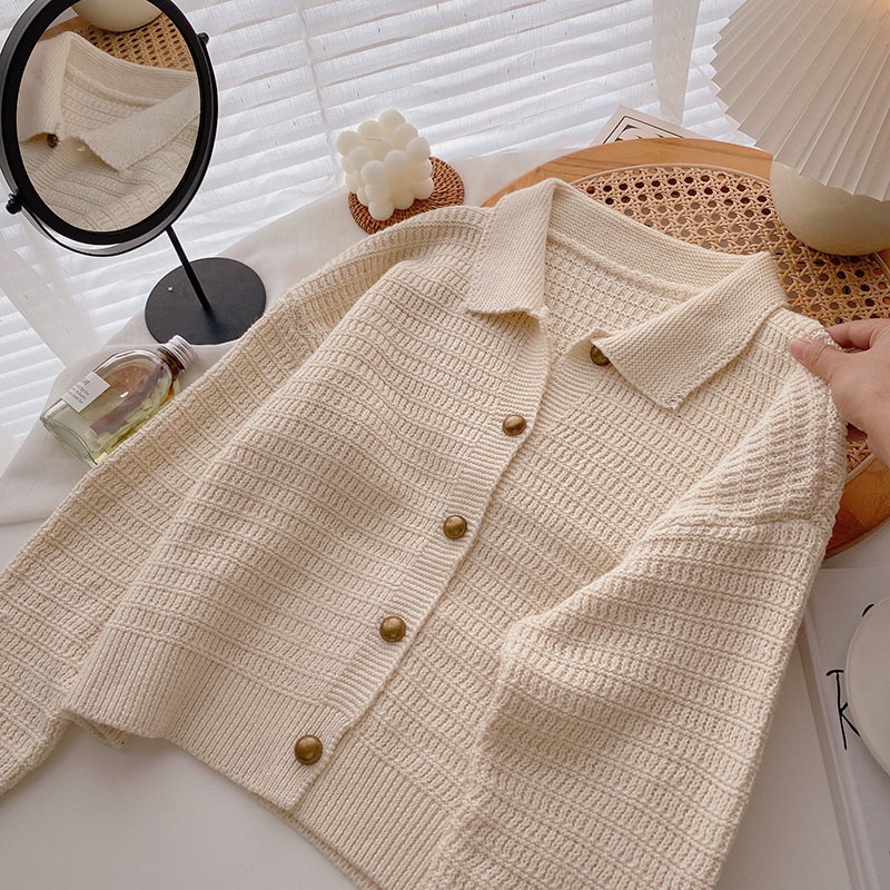 NUZIRO  Áo sweater  dệt kim thiết kế thời trang theo phong cách retro tùy chọn màu sắc