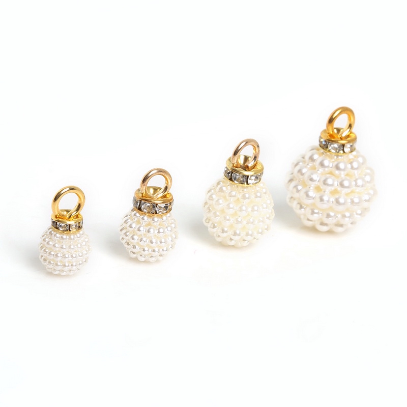 Set 10 hạt nhựa ABS giả ngọc trai quyến rũ dùng làm vòng tay vòng cổ choker mũ đội đầu trang sức bông tai thủ công