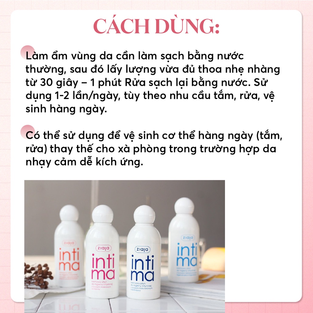 Dung Dịch Vệ Sinh Phụ Nữ Intima Ziaja 200ml Chính Hãng - DDVS Intima Chăm Sóc Bảo Vệ Cô Bé | Rendi Store