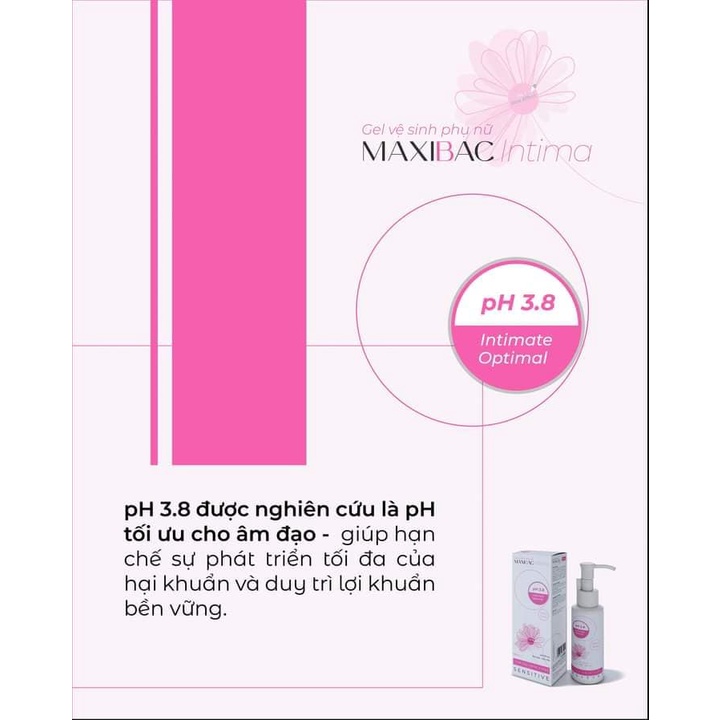 Gel dung dịch vệ sinh phụ nữ Maxibac Intima pH 3.8