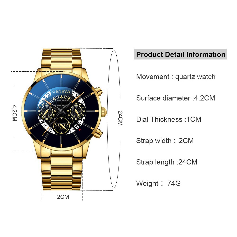 Đồng hồ thạch anh thiết kế dây inox thời trang dành cho nam