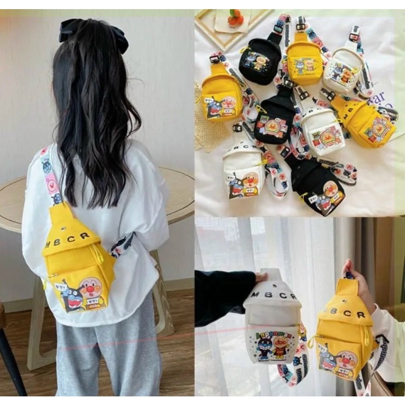 Túi đeo chéo canvas mini đi học đi chơi bé trai bé gái