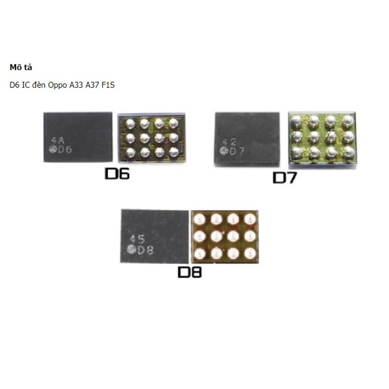 D6 IC Đèn Oppo A33 - A37 -F1s