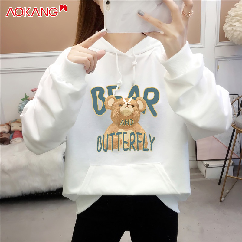 Áo hoodie AOKANG dáng rộng thời trang mùa thu Hàn Quốc mới