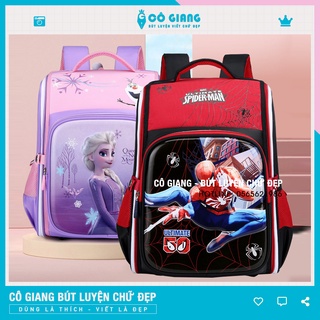Balo chống gù hình Spiderman, Elsa cho học sinh tiểu học lớp 1-4, Ba lô hộp hình elsa 3D, Cặp sách BLCG185