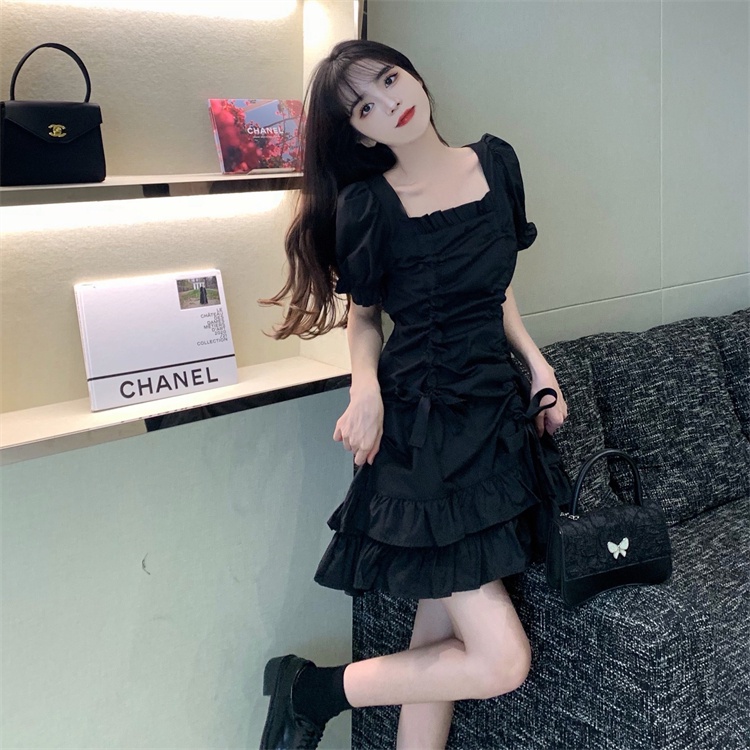 Đầm PERTY dáng ngắn chiết eo phong cách Hàn Quốc thời trang mùa hè quyến rũ dành cho nữ