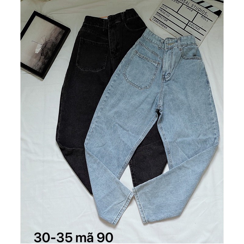 Quần baggy jean nữ Ms90 ✈️FREESHIP✈️ Quần baggy jean nữ lưng cao size đại kiểu 1 túi hàng VNXK thời trang bigsize 2KJean