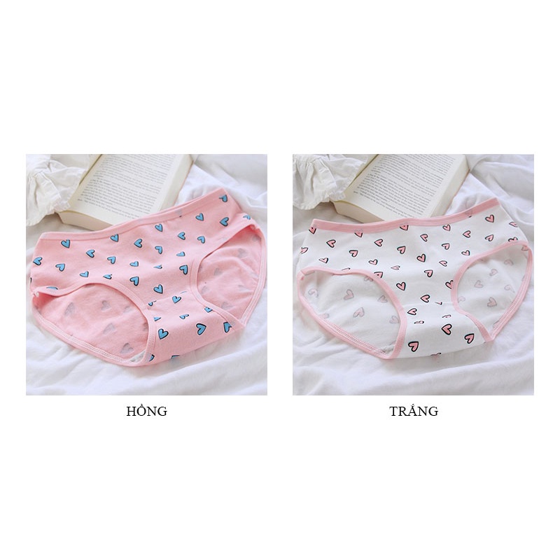 Quần lót cotton cao cấp hình trái tim đáng yêu dành cho nữ LAVENUSA QL73