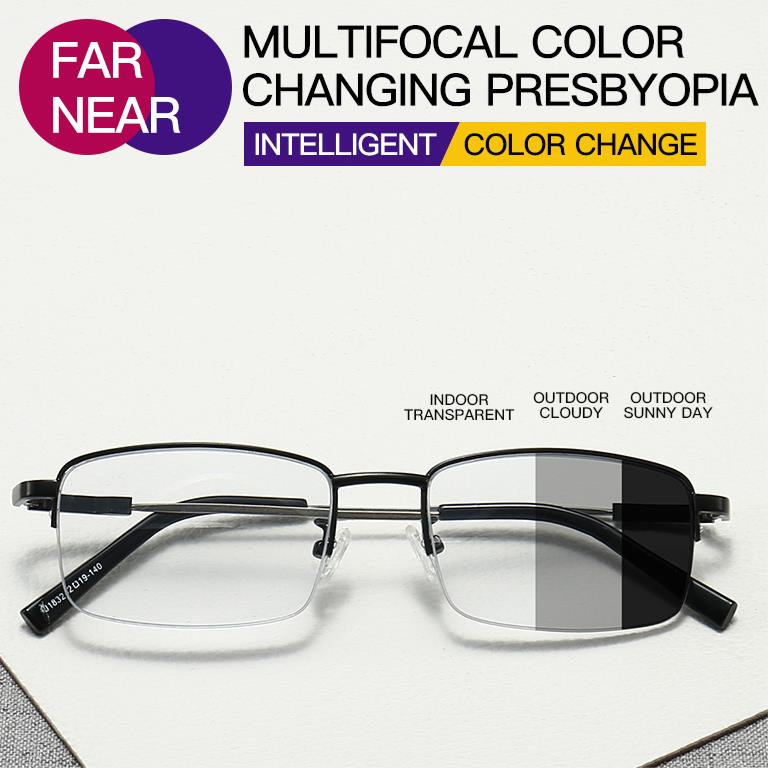 Kính đọc sách chống ánh sáng xanh cho nam đổi màu thông minh ngoài trời kính đọc sách thoải mái của phụ nữ Khi mặt trời đổi màu thành kính râm