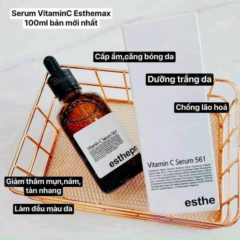 Serum Vitamin C, Serum Trắng Da Esthemax Mẫu Mới Chuyên Dùng Các Spa Làm Trắng Căng Bóng Mờ Thâm Giảm Mụn Nám Tàn Nhang