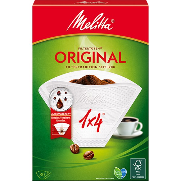 Combo 12 Hộp GIấy Lọc Cà Phê Melitta 1x4 - Nhập khẩu chính hãng 100% từ thương hiệu Melitta, Đức