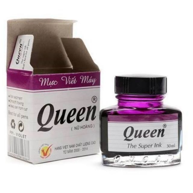 [Mã LIFEBOOK2 giảm 10% đơn 0Đ] Mực Queen 30ml các màu (Mực viết máy Queen)