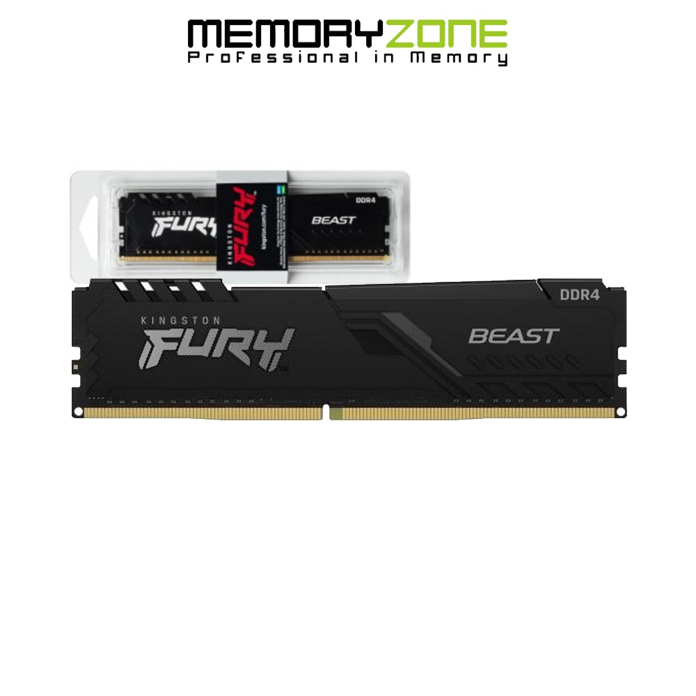 Ram PC Kingston Fury Beast Black 8GB 2666MHz DDR4 KF426C16BB/8