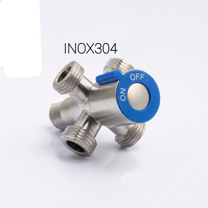 Van khoá chia nước đa năng đơn lạnh thép không gỉ 304 1, 2, 4 đầu ra cho bồn cầu vòi xịt vệ sinh phòng tắm - Sentaku