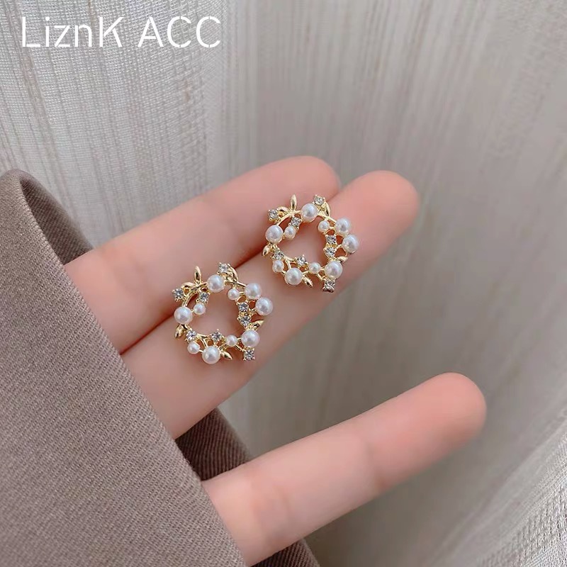 Bông tai nữ vòng nguyệt quế phong cách Hàn Quốc