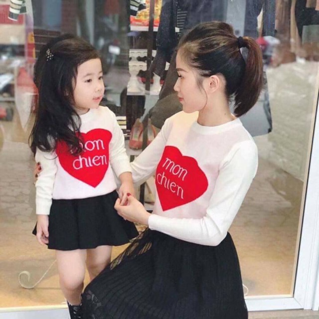 Set áo đôi mẹ bé Monchien