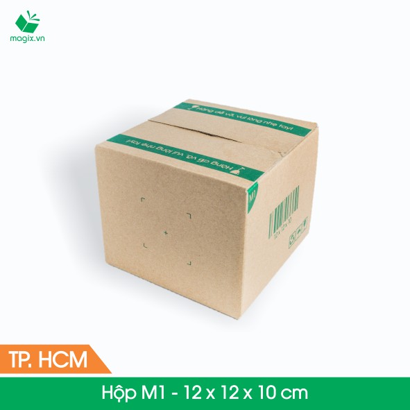 M1 - 12x12x10 cm - 100 Thùng hộp carton + tặng 50 decal HÀNG DỄ VỠ