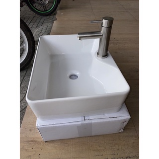 [Bộ Lavabo Đặt Bàn Vuông Dễ Dàng Lắp Đặt ]