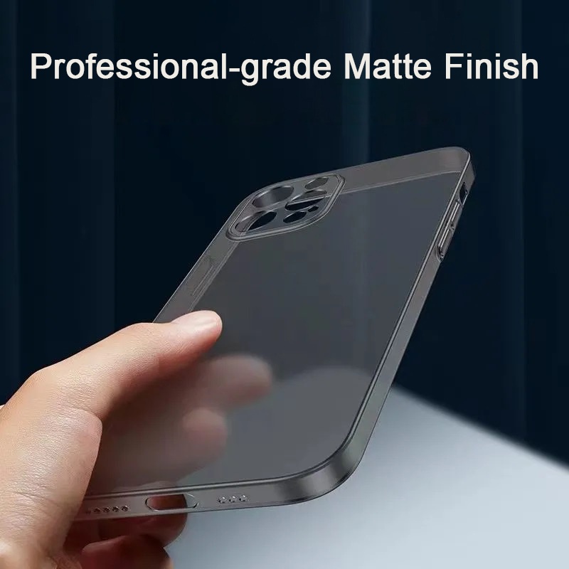 Ốp Điện Thoại Siêu Mỏng Trong Suốt Bề Mặt Nhám 0.4mm Dành Cho iPhone 14 13 12 Pro Max
