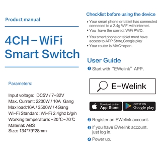 New DC 5V 7-32V 4 Channel WiFi Wireless Relay Delay Switch Control Module with APP Ewelink
