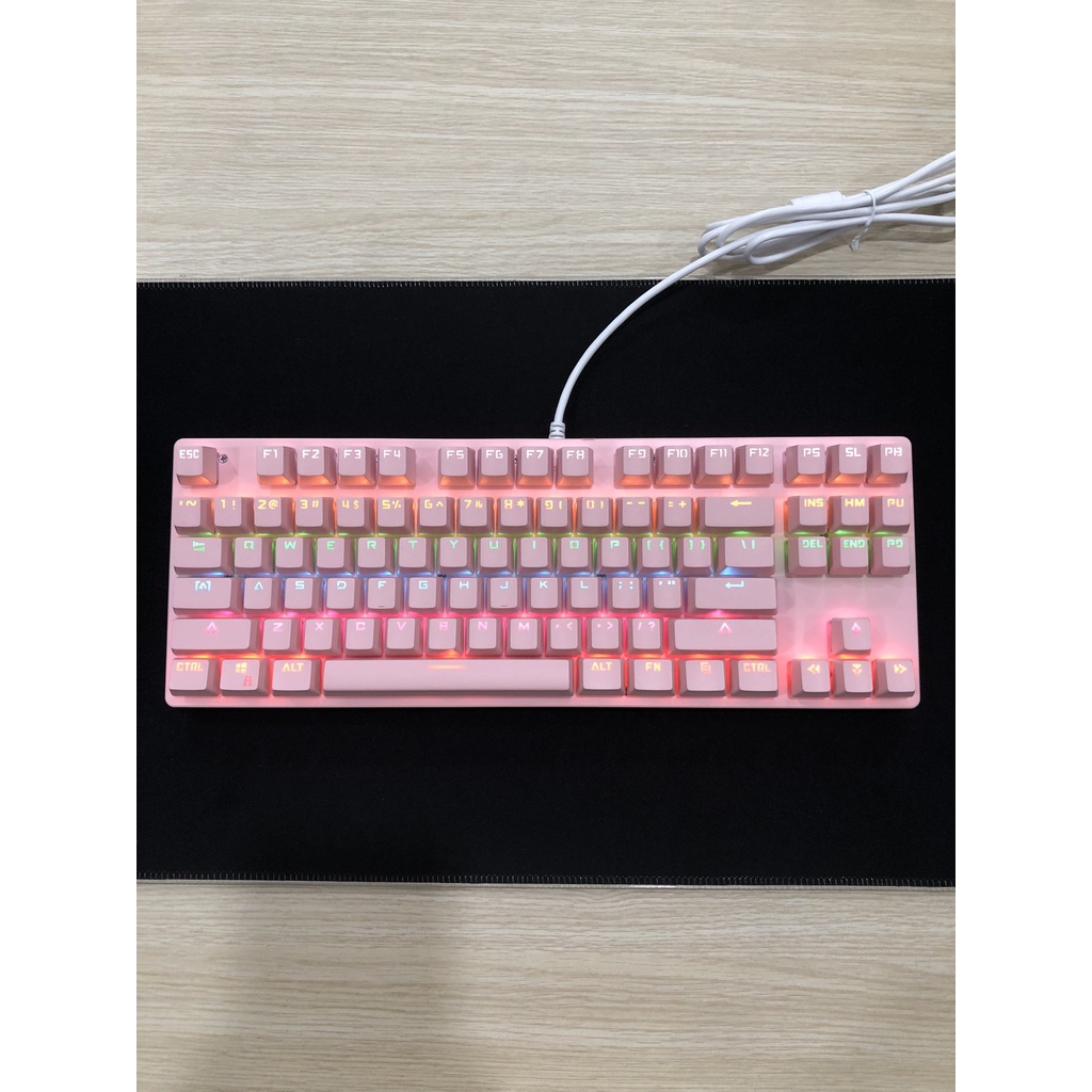 Bàn phím cơ Leaven K550 led RGB - Redswitch 87 phím nhỏ gọn