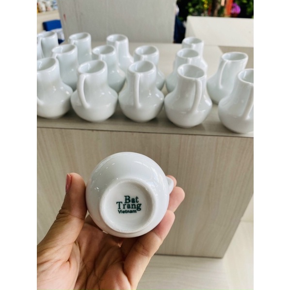 Bình đựng sữa, đựng đường 50ml sứ trắng Bát Tràng