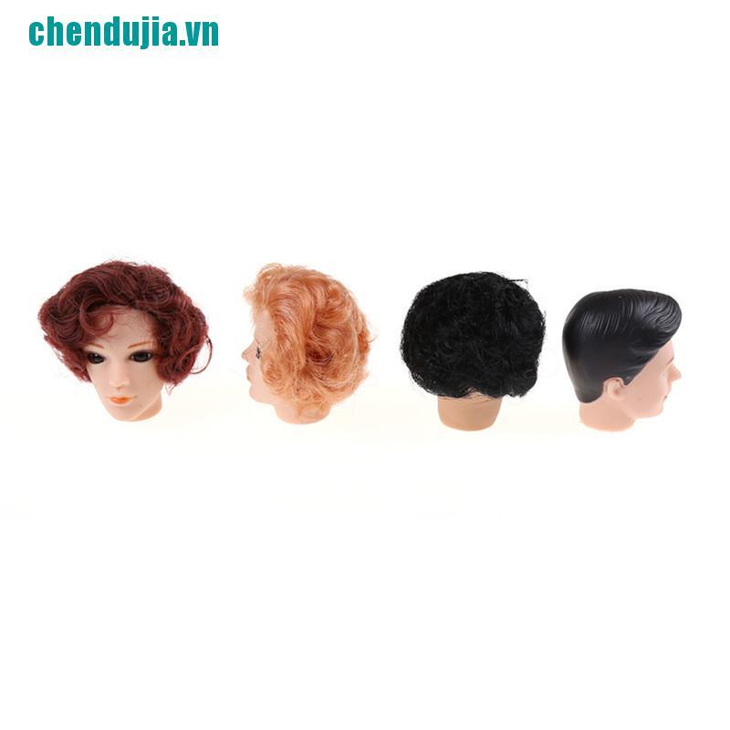 【chendujia】3D Eyes Doll Head With Hair For Barbie Boyfriend Ken Male Heads Toy