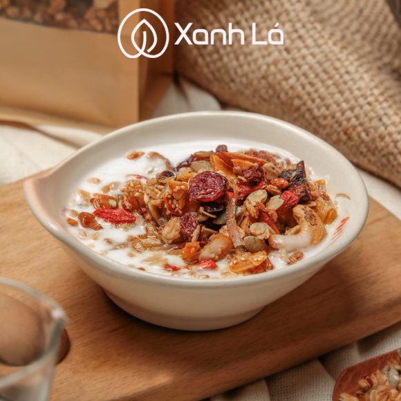 Siêu Phẩm Granola Giảm Cân Lợi Sữa XANH LÁ - Ngũ Cốc Ăn Kiêng mix 14 Hạt Và Quả Cao Cấp