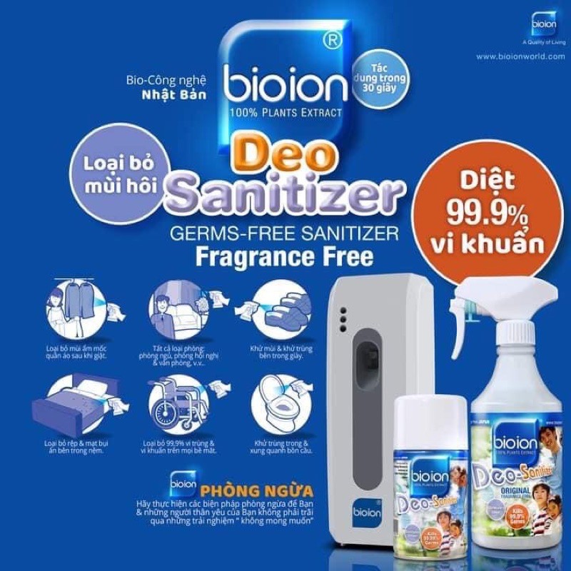 Combo bộ máy xịt tự động và bình xịt Bioion 250ml