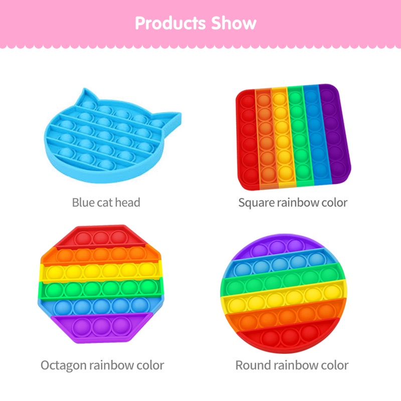 Đồ chơi ấn bong bóng HdoorLink giảm căng thẳng màu sắc cầu vồng xinh xắn