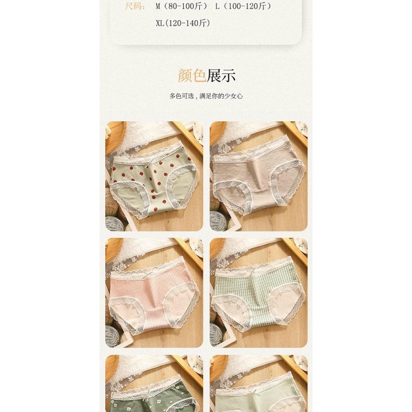 Quần lót nữ thun hình cute cao cấp phối viền ren dễ thương, mặc siêu thích và mềm mại ( Mua 5 tăng 1 )